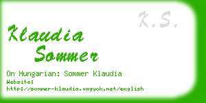 klaudia sommer business card